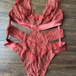 Victoria's Secret Rust Lace Bodysuit